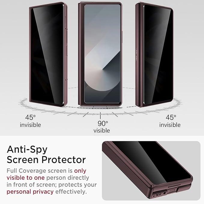 Miimall for Fold 6 Case with Privacy Screen Protector, Z Fold 6 Phone Case Stand - Image 3