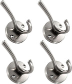 4 Pack Brushed Nickel Coat Hooks by NETLKLALife