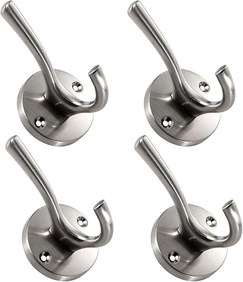 4 Pack Brushed Nickel Coat Hooks by NETLKLALife