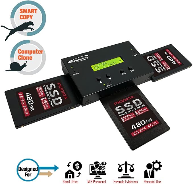 Vinpower 1 to 2 SATA 2.5" & 3.5" Hard Disk Drive/Solid State Drive Clone - Image 7