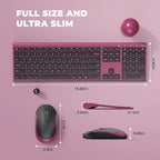 Wireless Keyboard and Mouse, Vssoplor 2.4GHz Rechargeable Compact Quiet - Image 6