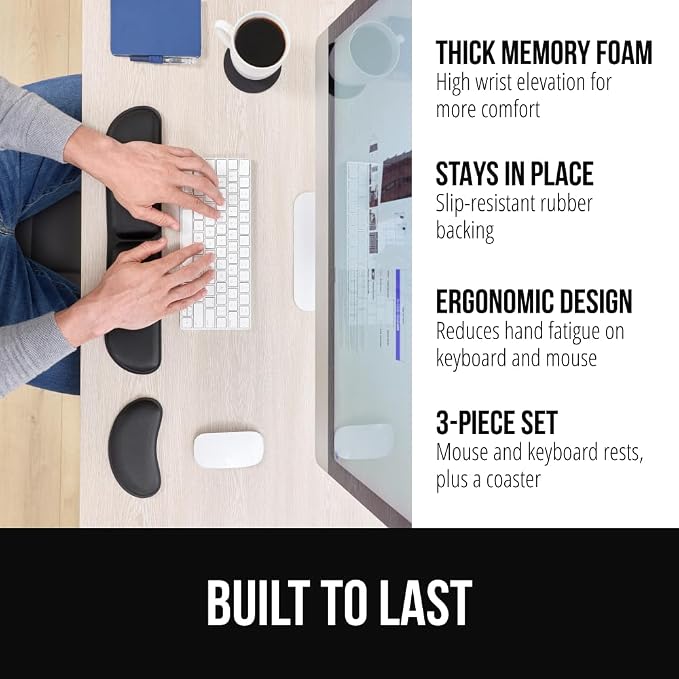 GORILLA GRIP Silky Gel Memory Foam Keyboard Wrist Rest - Image 2