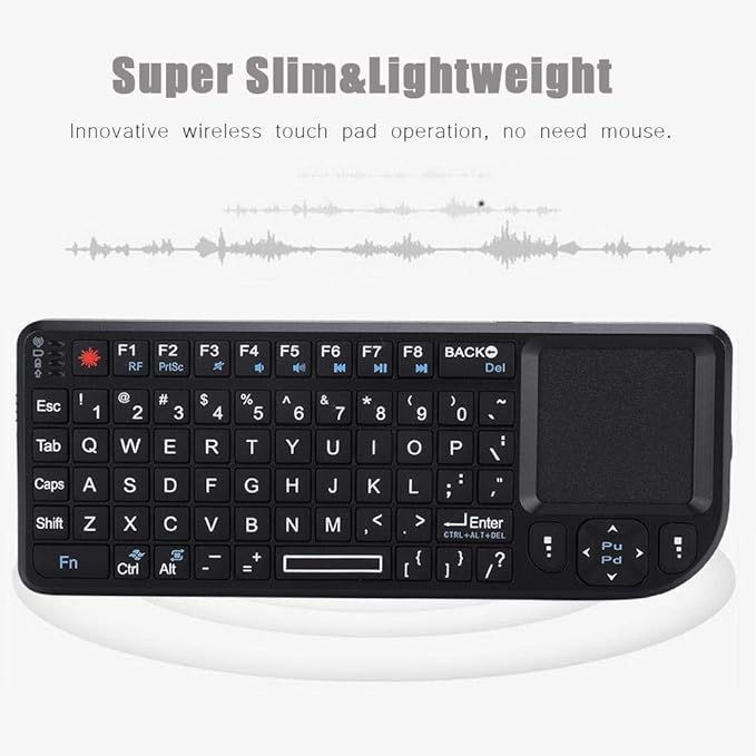 2.4GHz Touchpad Keyboard, A8 Mini Rechargeable Ultra-Thin Mini USB Backlit - Image 3