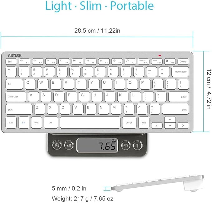 Arteck 2.4G Wireless Keyboard Ultra Slim and Compact Keyboard - Image 6