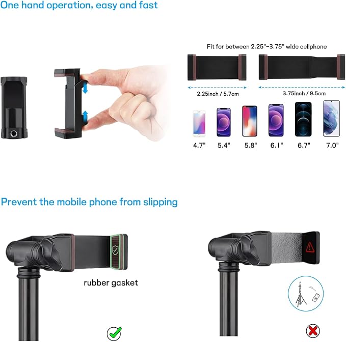 Victiv 68 inch/ 173cm Phone Tripod Stand, Selfie Stick Tripod - Image 5