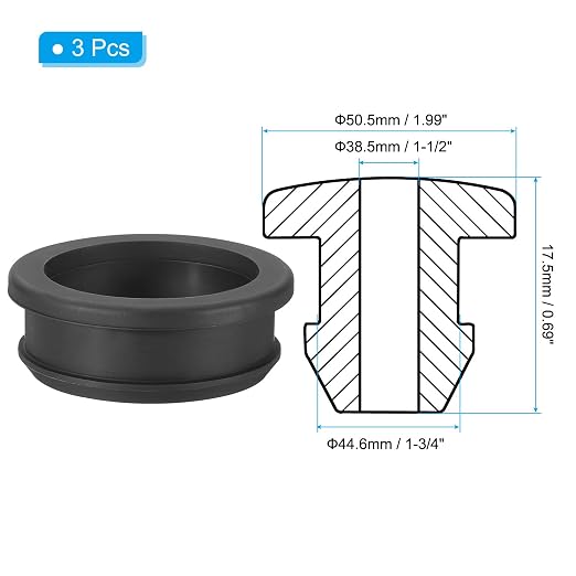 PATIKIL 44.6mm / 1-3/4 Inch Drill Hole, 1-1/2 Inch ID Rubber Grommets - Image 2