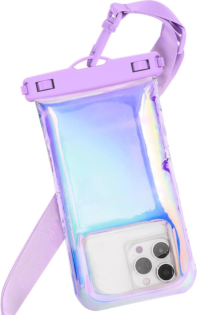 1 Pack Iridescent Waterproof Phone Pouch Compatible by Foweroty