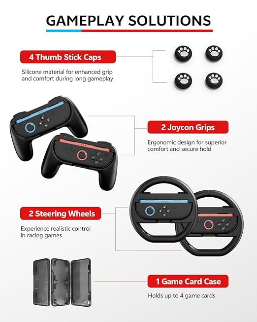 Switch 2 Accessories Bundle for Nintendo 17-in-1: 2 Pro Controllers, Dockable - Image 9