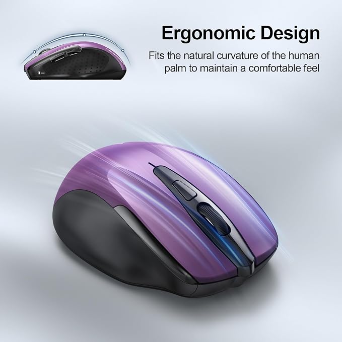 TECKNET Wireless Mouse Silent 4800 DPI Computer USB A & Bluetooth Mouse 6 - Image 9