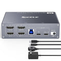 USB C HDMI KVM Switch for 1 Desktop+1 Laptop, Dual Monitor KVM Switch 4K@60Hz by Welcometothebrandflagship