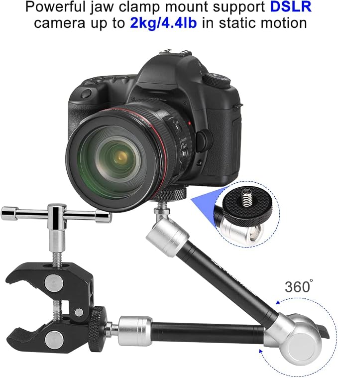 11" Adjustable Magic Arm DSLR Mirrorless Action Camera Camcorder Smartphone LCD - Image 5