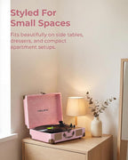 Vinyl Record Player with Bluetooth Output & Input, Treble & Bass Control - Image 6
