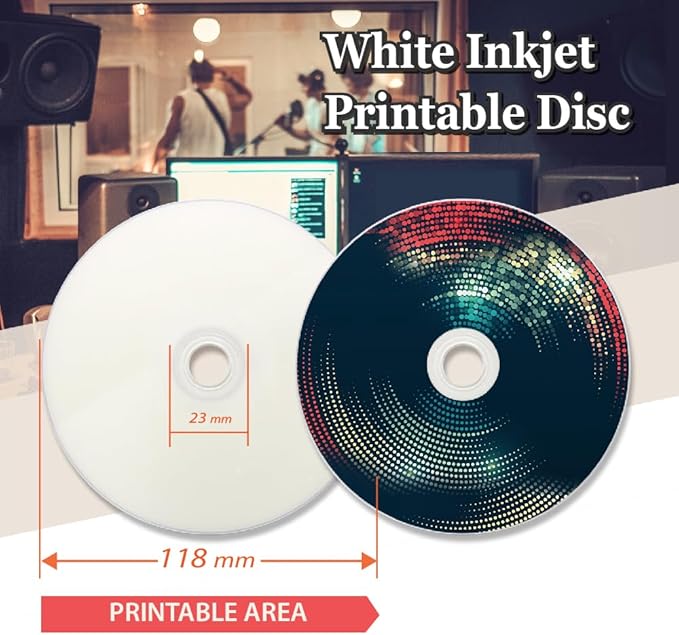 OPTIMUM CD-R Blank Disc 700MB 52X Moisture Resistant White Inkjet Hub Printable - Image 4