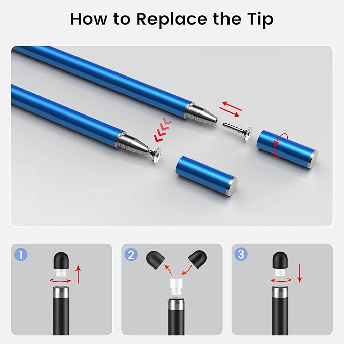 MEKO 4 Pack Stylus Pens for Touchscreens, 2-in-1 High Sensitivity&Precision - Image 6