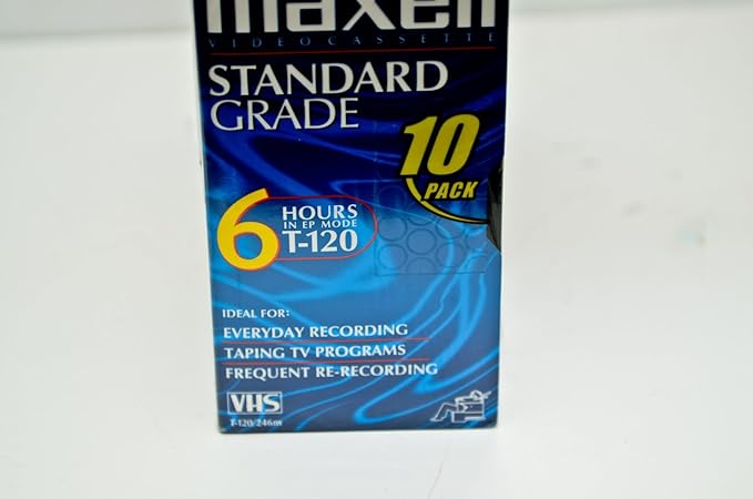 Maxell 10pk VHS Cassette Standard Grade T-120, 6 Hour - Image 2