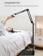 Tablet Floor Stand with Double Weight Base, Overhead Bed Phone Mount Height - Image 2
