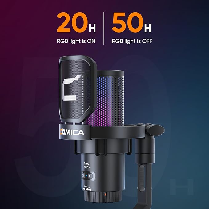 COMICA EJoy Uni Pro Wireless Gaming USB Microphone, Noise Cancellation RGB - Image 5