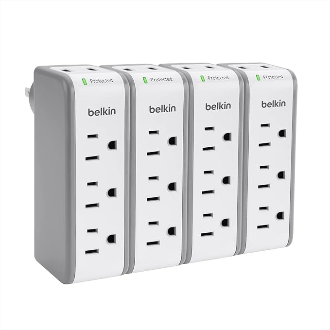 Belkin Wall Mount Surge Protector -3 AC Multi Outlets&2 USB Ports -Flat by Belkin