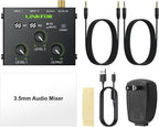 LiNKFOR 2 Channel 3.5mm Audio Mixer Stereo Audio Mixer Support RCA Input and - Image 7