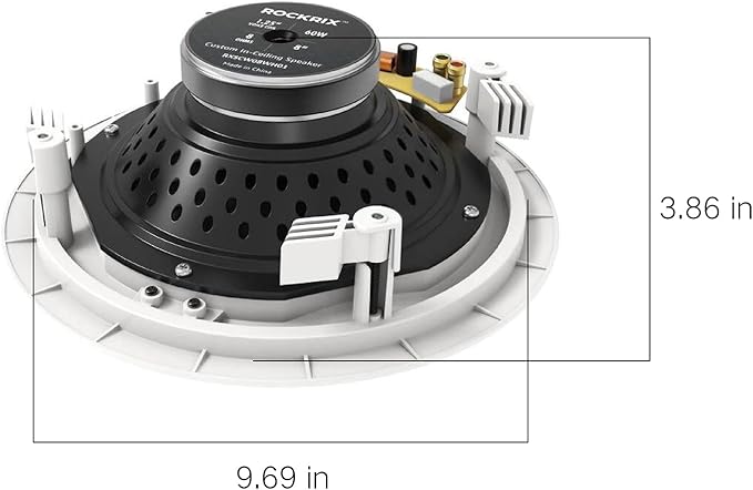 Audio 3-Way Premium in-Ceiling 8" Round Speaker, Dual 1-inch Silk Dome Tweeters - Image 5
