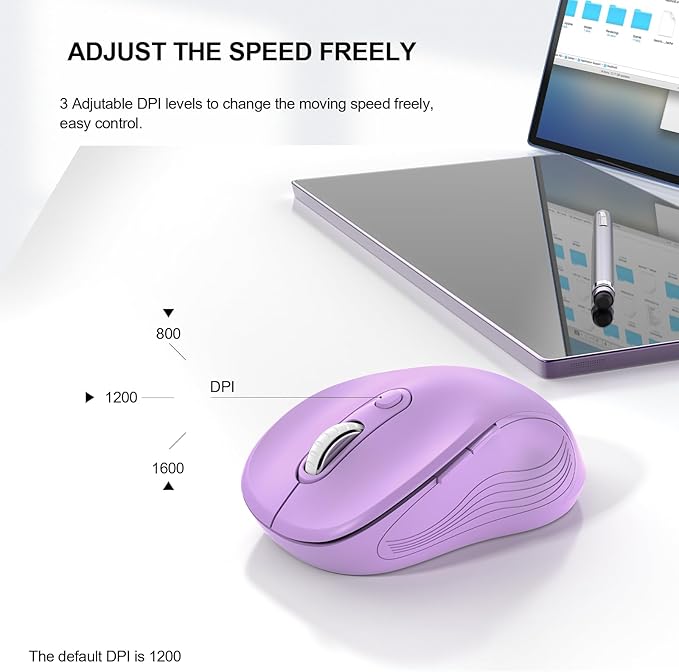 WisFox 2.4G Wireless Mouse for Laptop, Ergonomic Computer Mouse - Image 3