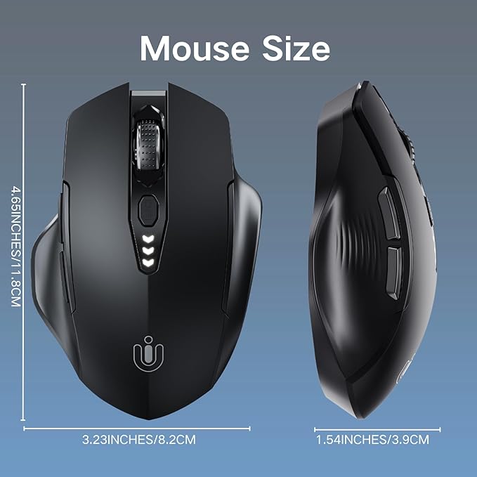 Wireless Mouse, Upgraded 2.4GHz Rechargeable Ergonomic Computer Mouse, 4 Levels - Image 6