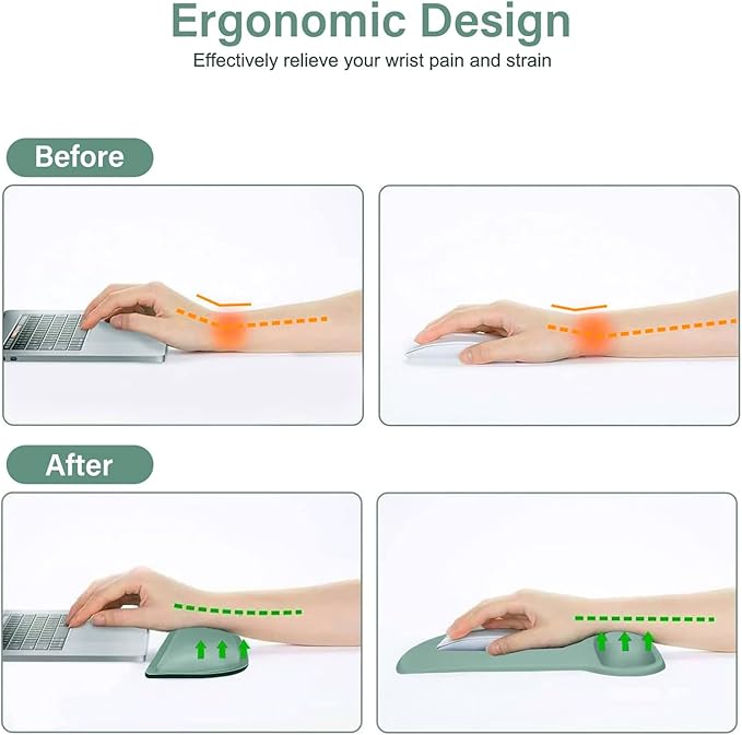 MOSISO Wrist Rest Support for Mouse Pad & Keyboard Set, Ergonomic Mousepad - Image 3