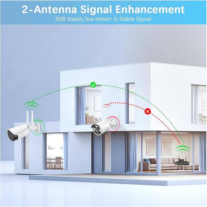 WEILAILIFE 【Dual Antenna Enhanced】 5MP Outdoor Wireless Security Camera System - Image 5