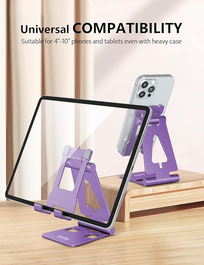 Cell Phone Stand for Desk, Adjustable Desktop Phone Holder Stand, Foldable - Image 2