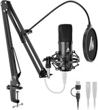 MAONO XLR/USB Condenser Microphone: 192kHz/24Bit Plug & Play PC Computer by MAONO
