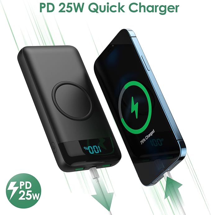 Wireless Portable Charger 30800mAh, 15W Wireless Charging USB C Power Bank - Image 2