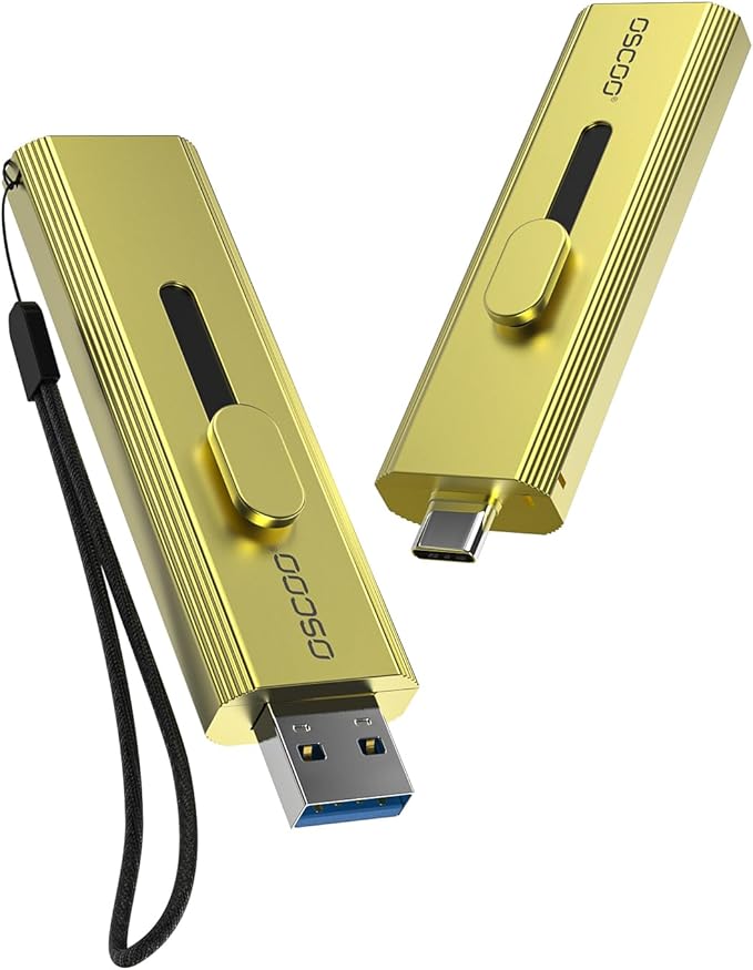 512GB USB SSD Flash Drive, USB 3.2 Gen2 Type-C & USB-A Dual Thumb Drive by OSCOO