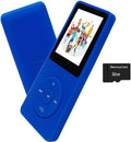 MP3 Player 32GB with Speaker Earphone Portable Mini Blue Music Player Support by arungo