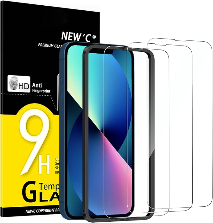 NEW'C 3 Pack Designed for iPhone 14, iPhone 13, iPhone 13 Pro Screen Protector by NEWC