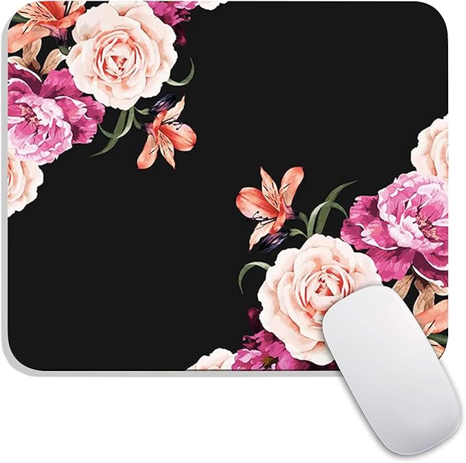Square Mouse Pad Pretty Peony Flower, Personalized Premium-Textured Custom by Armanza