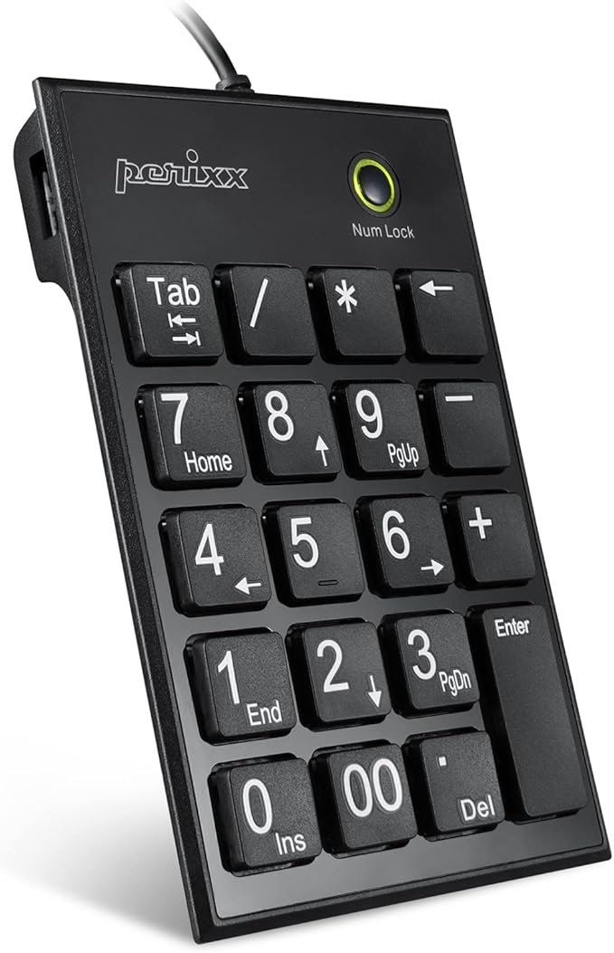 Perixx Peripad-202H Wired Slim Numeric Keypad, X Type Scissor Keys by PerixxComputerGmbH