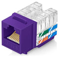 Everest 90° Angled RJ45 Cat6 Keystone Jacks 20-Pack in Purple by EverestMediaSolutions