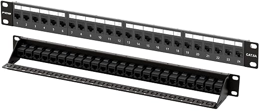 FGB 24 Port Cat6A Keystone Patch Panel, 1U by FGB