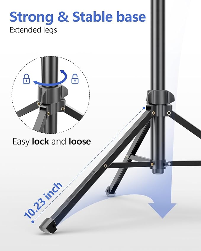 EMART 62’’ Cell Phone Tripod Stand, Adjustable Floor Cellphone Tri Pod Holder - Image 6