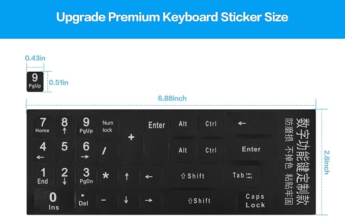 2PCS Keyboard Number Stickers, Keyboard Number Pad Replacement Stickers - Image 6