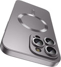Magnetic for iPhone 15 Pro Case Slim Soft Silicone Bumper Shockproof Metallic by LEKEVO