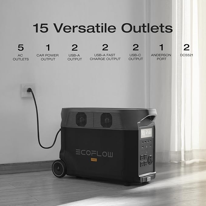 EF ECOFLOW Portable Power Station 3600Wh DELTA Pro, 120V AC Outlets x 5 - Image 8