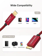 CableCreation 1FT USB C to Micro B Cable, 10Gbps Speed External Hard Drive - Image 6