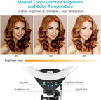 Sensyne 10'' Ring Light with 50'' Extendable Tripod Stand, LED Circle Lights - Image 5