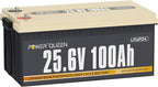 Power Queen 25.6V 100Ah LiFePO4 Battery, Built-in 100A BMS, 4000 to 15000 Cycles by PowerQueen