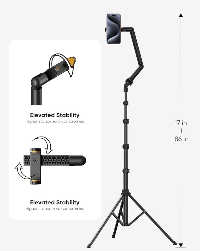 TODI 86" Tripod for iPhone, Phone Tripod Stand - Image 5
