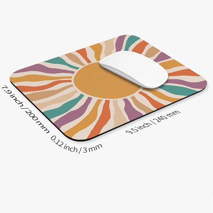 Square Mouse Pad Retro Sun, Personalized Premium-Textured Custom Mouse Mat - Image 2