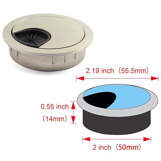 HJ Garden 1pcs 2 inch Metal Desk Grommets - Image 2