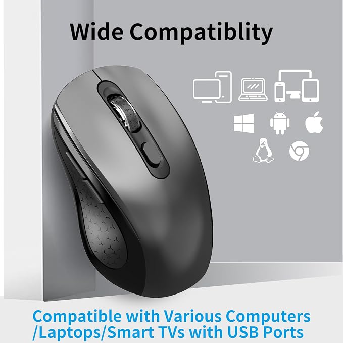 Wireless Mouse Ergonomic, Side Buttons Mouse, 2400 DPI, Silent and Anti Slip - Image 8