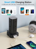 Power Strip with Wireless Charger, Flat Plug Surge Protector with 6FT Extension - Image 5